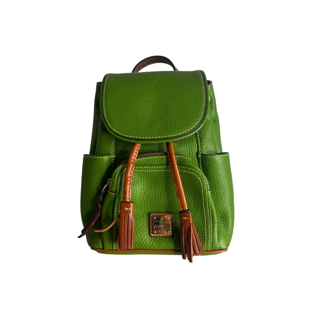 Dooney & Bourke Backpack Women's Pebble Grain Leather Tassel Green Small